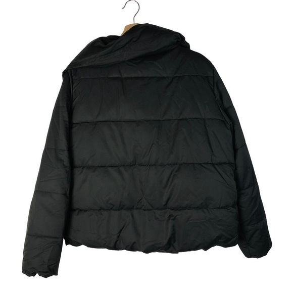 MNG Mango Place Asymmetrical Black Puffer Jacket XXS/XS - Picture 2 of 3